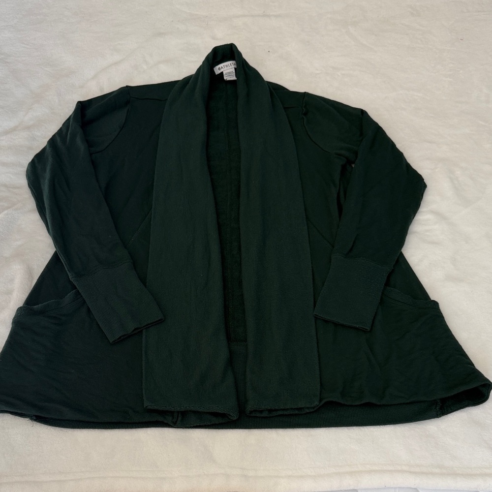Athletica Forest Green Open Front knit tunic length top